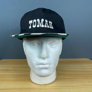 KC TOMAH Snapback Hat Unisex One Size Black White Zebra Brim Adjustable Casual